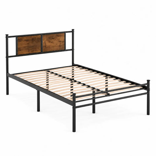 Letto matrimoniale in metallo e legno 200x160 cm